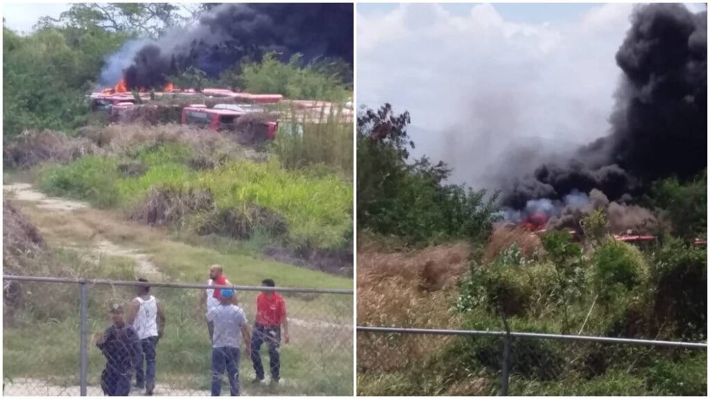 Fuerte incendio en planta de autobuses Yutong en Yaracuy (VIDEO)
