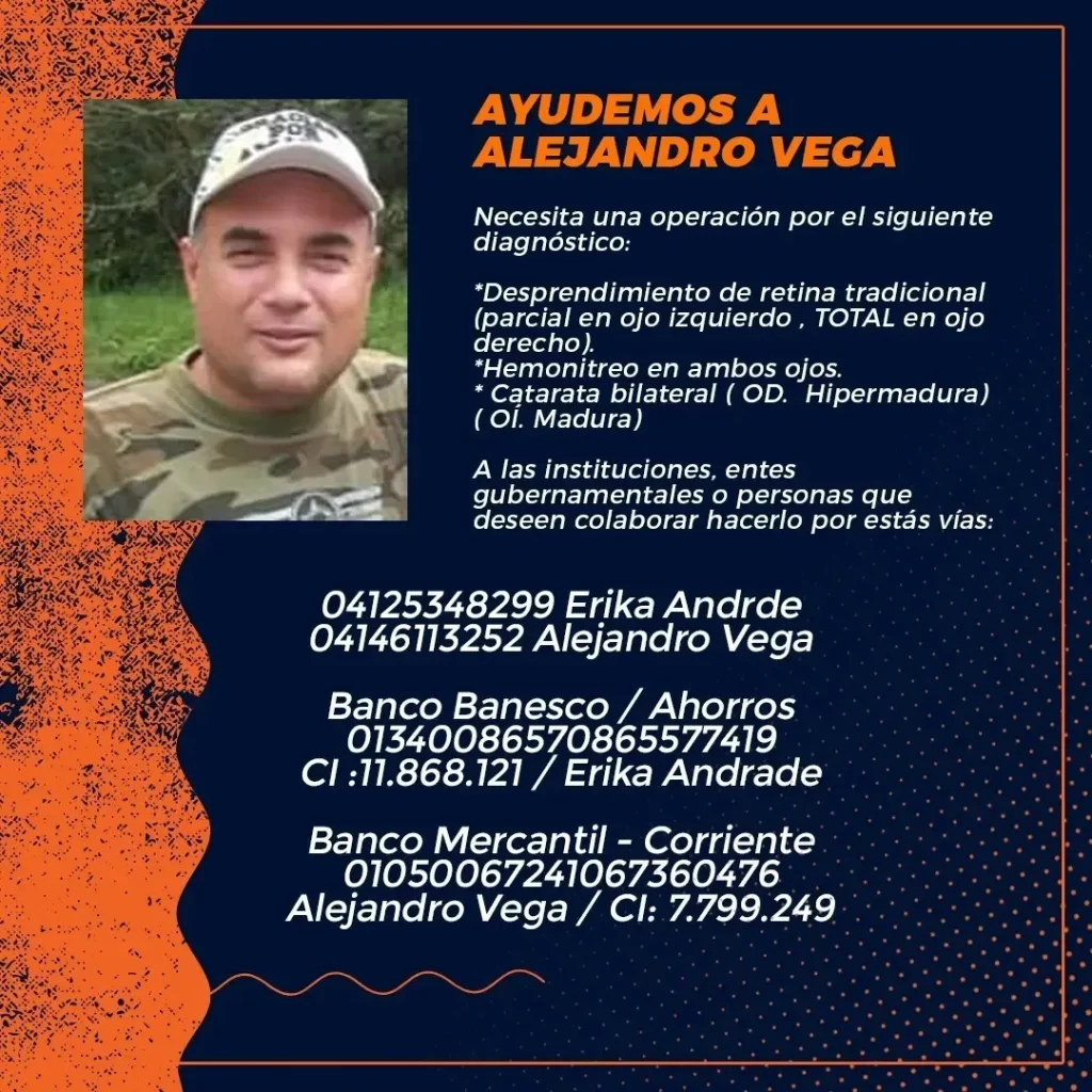 Alejandro Vega pide ayuda al gobernador Manuel Rosales para su operación