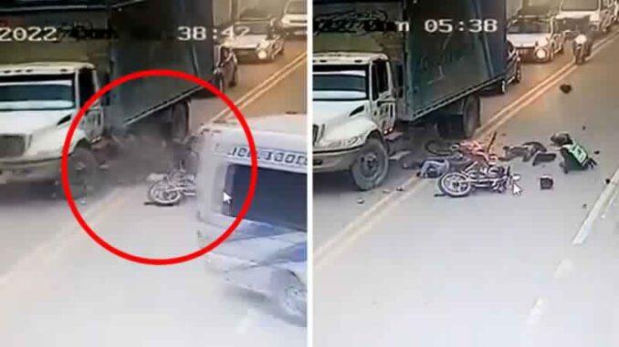 Cámara de seguridad registró impactante accidente en Colombia (VIDEO)