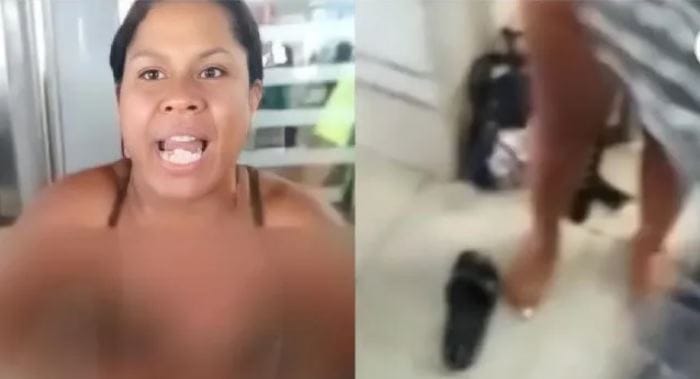 Mujer se desnudó en el Metro de Santo Domingo (VIDEO)