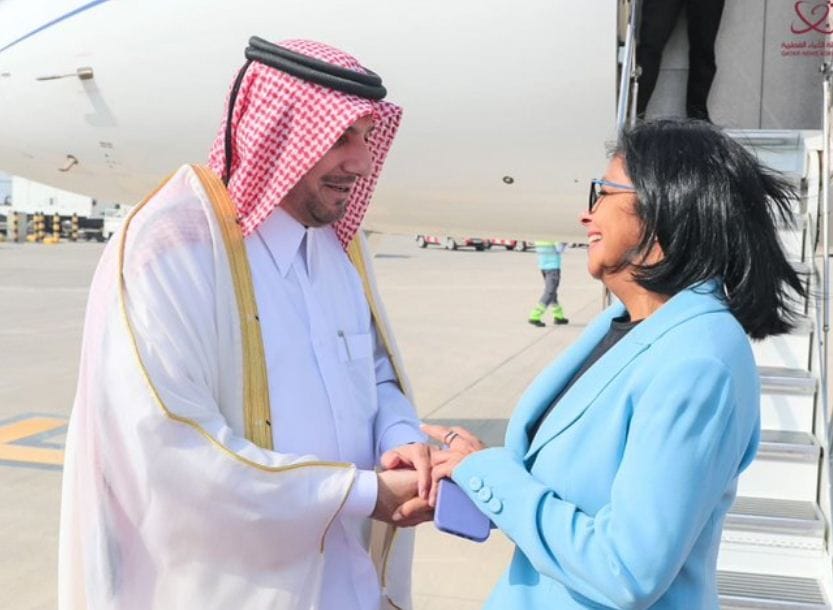 Delcy Rodríguez arribó a Qatar para la ceremonia inaugural del Mundial de Fútbol 2022