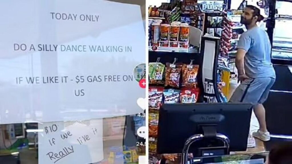 Gasolinera pide a los clientes que bailen para obtener descuento y así lo hicieron (Video)