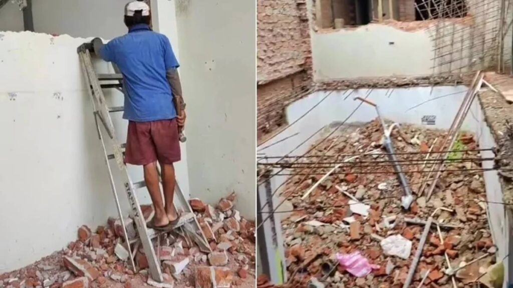 ¡DRÁSTICA DECISIÓN! Yerno tóxico destruyó la casa de sus suegros tras ruptura amorosa (Video)