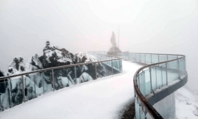 Una espectacular nevada cubrió la estación Pico Espejo del Teleférico de Mérida (Video)