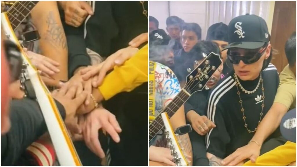 Cantante “Peso Pluma” ora antes de un concierto (Video)