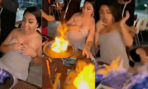 Video: joven se incendió en plena fiesta de cumpleaños en un restaurante