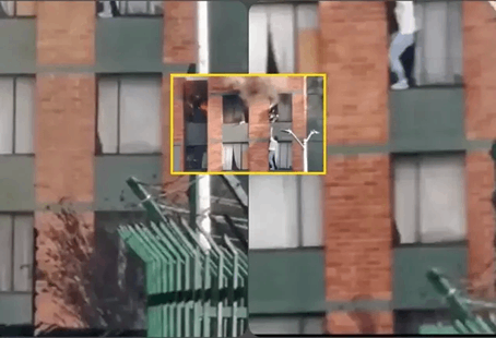 Héroe sin capa: salvó a su vecina mientras se incendiaba su apartamento (VIDEO)