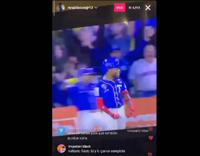 La efusiva reacción de Ronald Acuña Jr. al «perreo» de Maikel García a Cardenales (VIDEO)