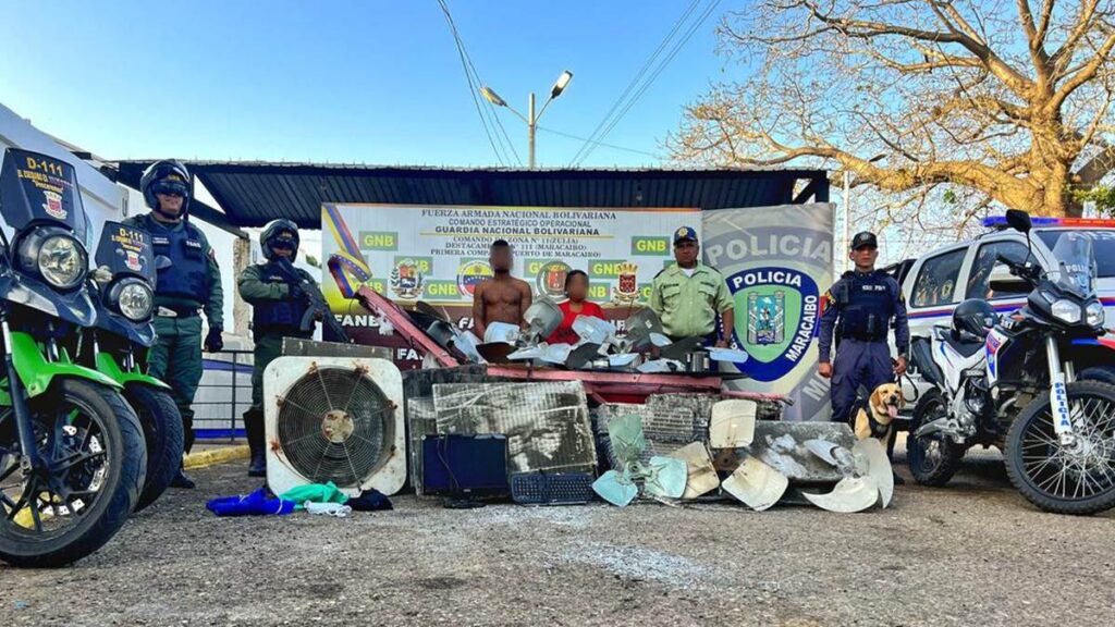 En operación conjunta: Polimaracaibo y GNB recuperan 14 motores de aires acondicionados hurtados del Ministerio Público