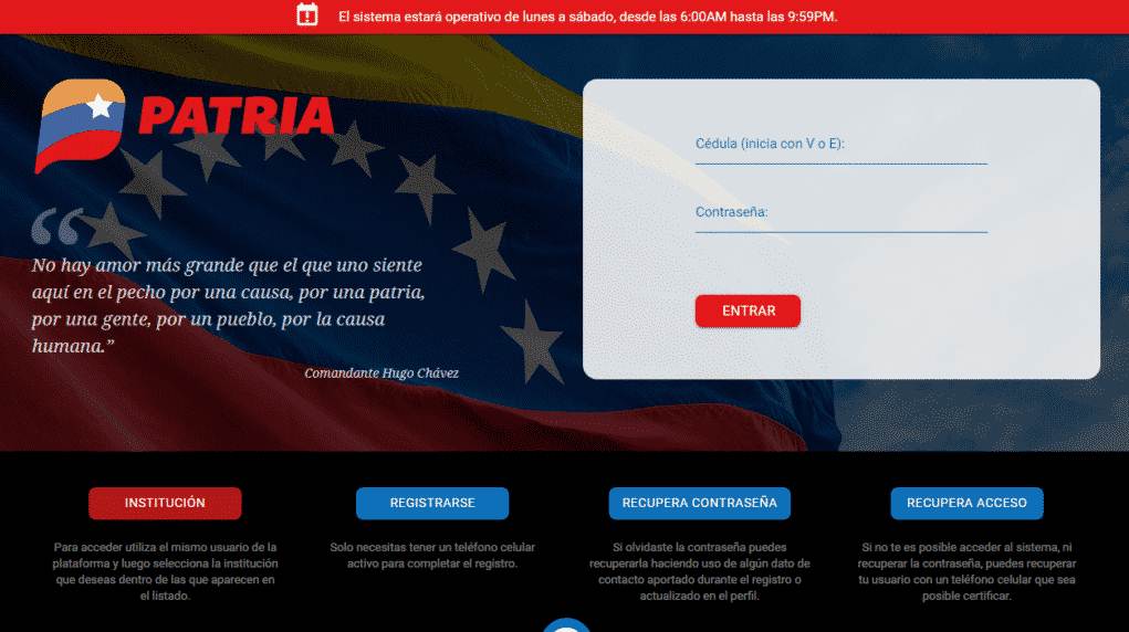 ¿Estará activo el Sistema Patria jueves y viernes santo? Esto es lo que se sabe