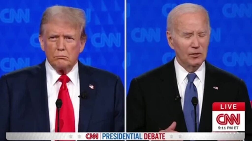 Biden se queda congelado durante debate con Trump (VIDEO)