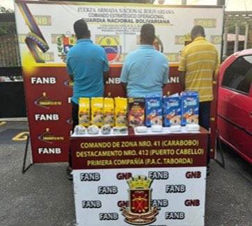 FANB capturó a dos hombres con cocaína en paquetes de harina y cereales (DETALLES)