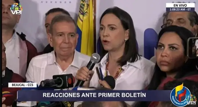 María Corina Machado: “Venezuela tiene nuevo presidente electo y es Edmundo González Urrutia”