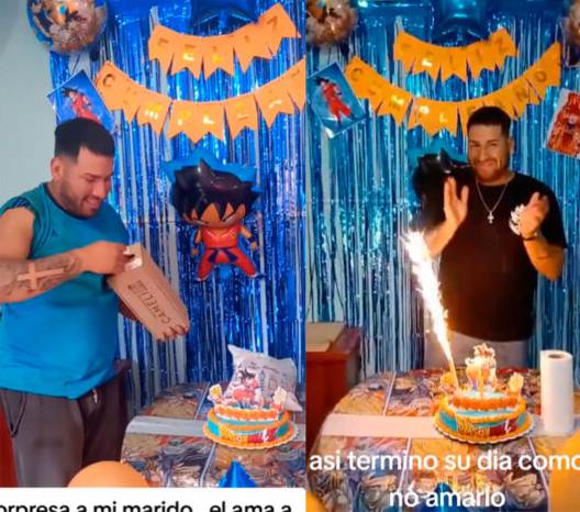 VIRAL: Mujer sorprende a su esposo con fiesta de Dragon Ball y esta fue la reacción (VIDEO) fiesta