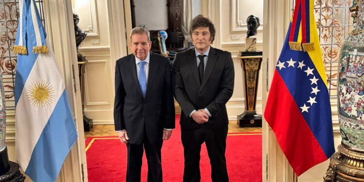Se produce encuentro de Edmundo González y Javier Milei en la Casa Rosada González y Milei