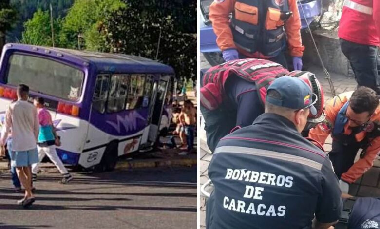 Varios heridos dejó fuerte colisión de un vehículo de transporte público en Caracas (+Fotos) fuerte colisión