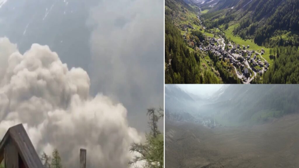 Deslizamiento de glaciar en Suiza sepultó a un pueblo entero (+Video)
