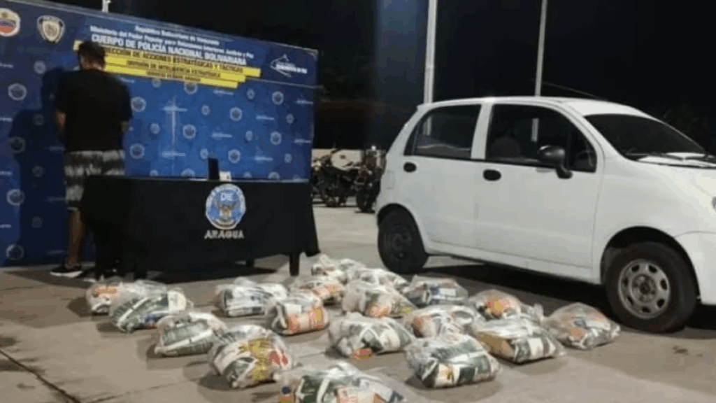 Capturan a un sujeto por contrabando de bolsas CLAP: la PNB incauta vehículo CLAP