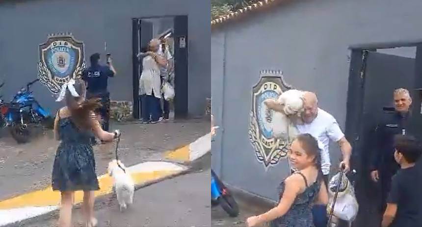 La conmovedora reacción de un perrito al volver a ver al veterinario Luis Balo Farías Liberación de Luis Farías
