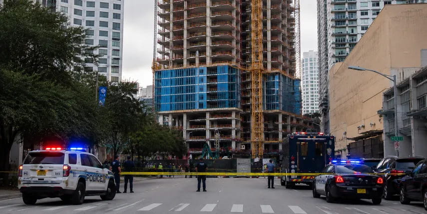 Falla estructural en obra de Miami provoca la muerte de una trabajadora obra en miami