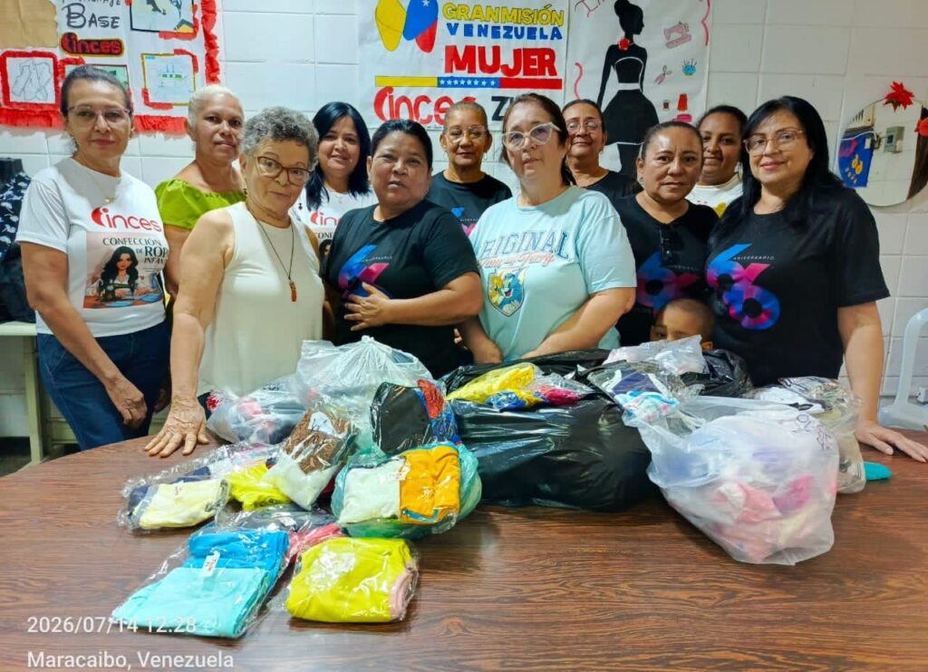 Con el trabajo voluntario de 13 participantes de la formacion Confeccionista de Ropa Íntima, se han elaborado 150 piezas de ropa íntima destinadas a niñas y niños de las zonas afectadas por los terremotos