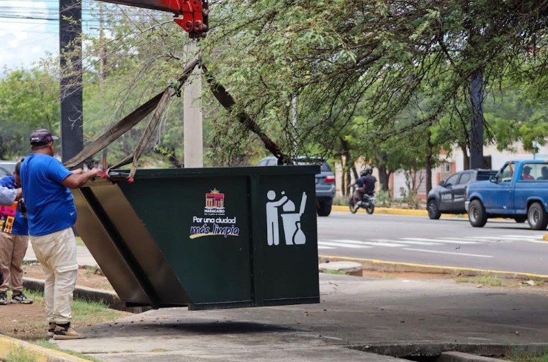 Alcaldía de Maracaibo instala 20 nuevos contenedores en puntos estratégicos de la ciudad recolección de basura