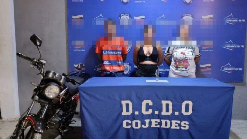 Detienen a motopirueta violento y a dos mujeres tras atacar a la policía con botella motopirueta Cojedes