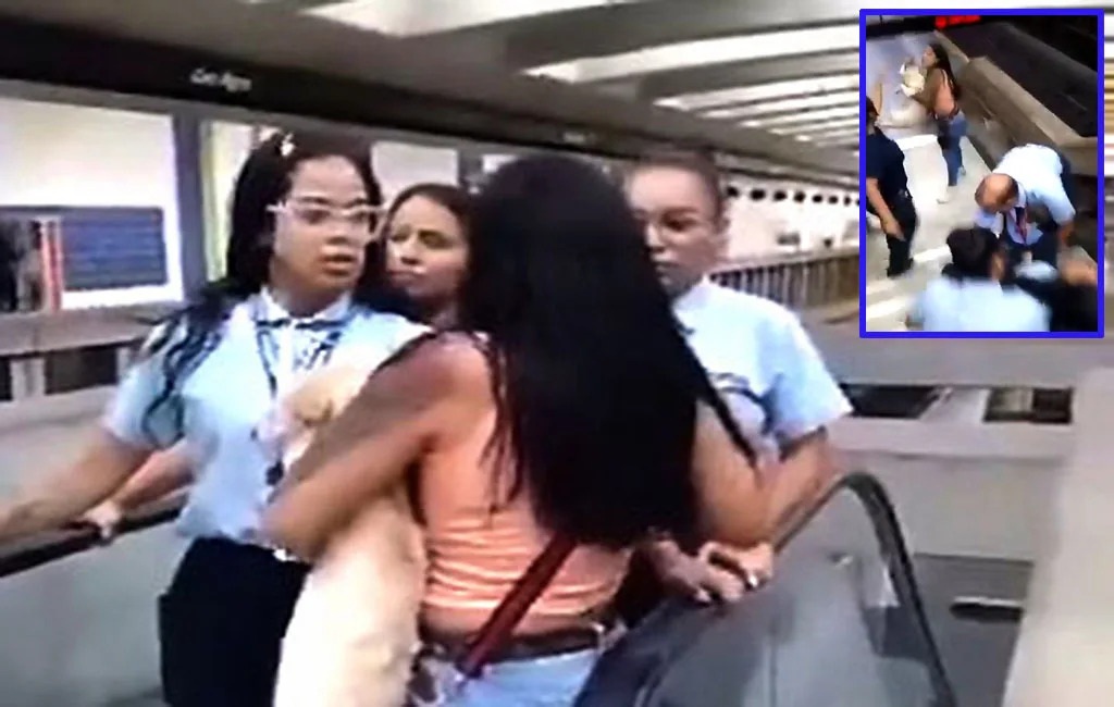 Tensión en el Metro de Caracas: Trabajadora de seguridad cae por las escaleras tras impedir el ingreso de una usuaria con su mascota